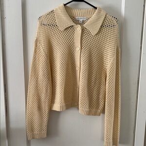 And Now This Cream Knit Button-Up Sweater